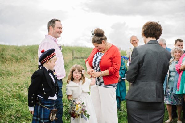A Bride in Trousers for her Clifftop Wedding in Scotland