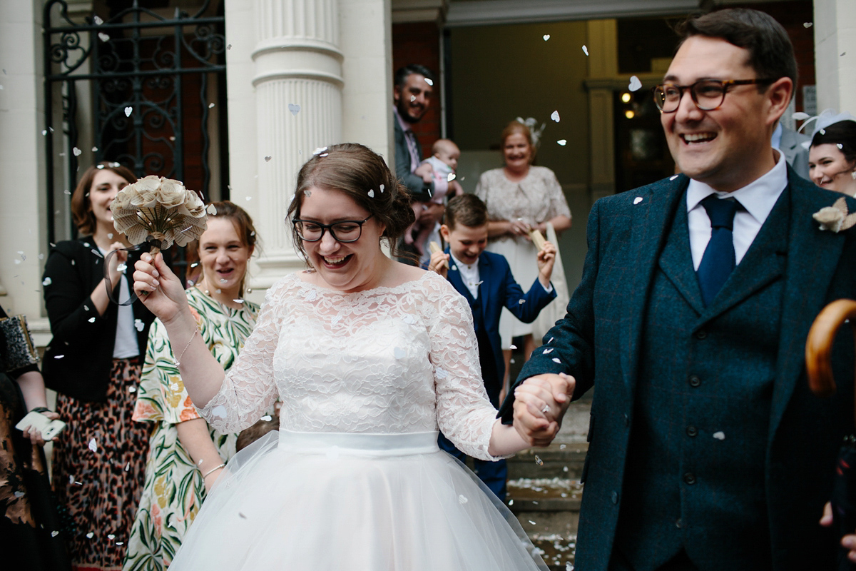 A Tea Length Candy Anthony Dress For A Literary Inspired London Wedding 47 candy anthony literary wedding london 53 1