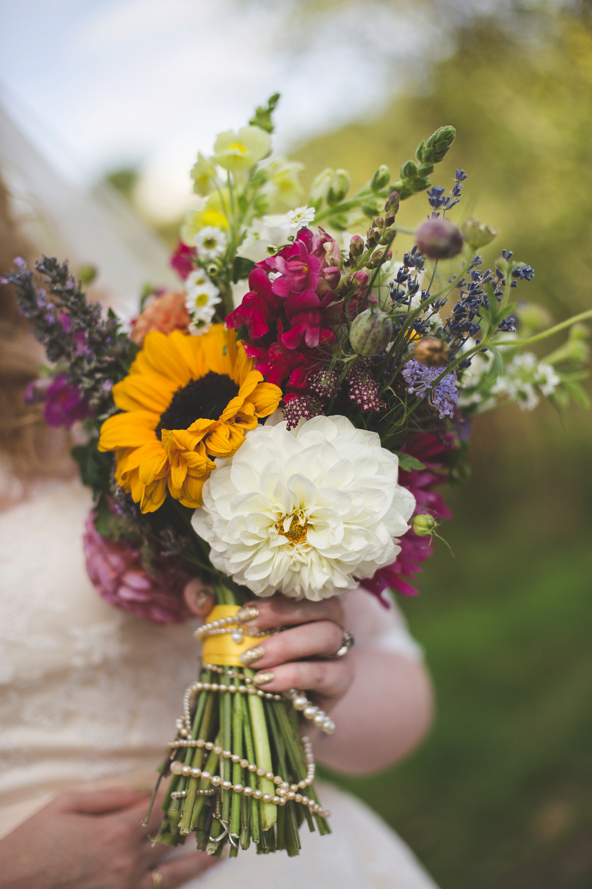 colourful outdoor woodland wedding scotland twirly dress 36 1