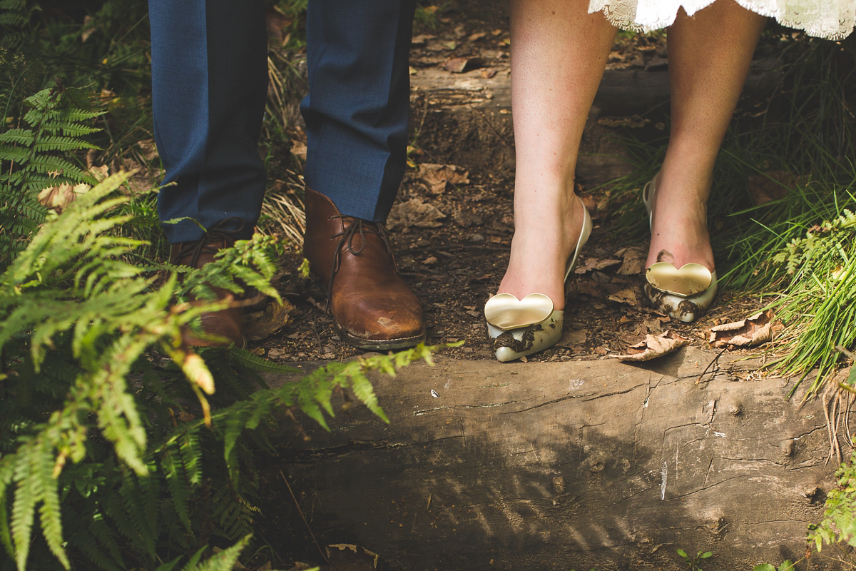 colourful outdoor woodland wedding scotland twirly dress 42 1