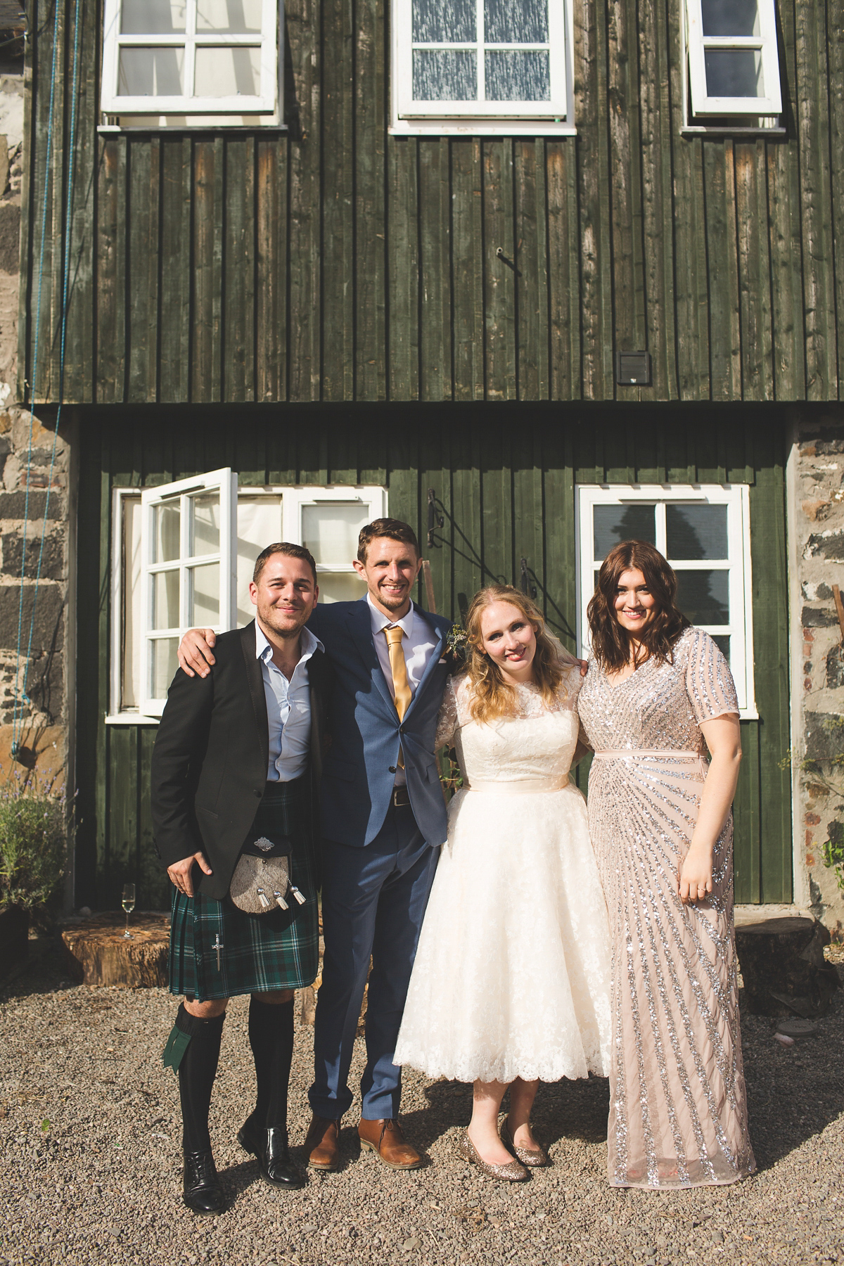 colourful outdoor woodland wedding scotland twirly dress 49 1