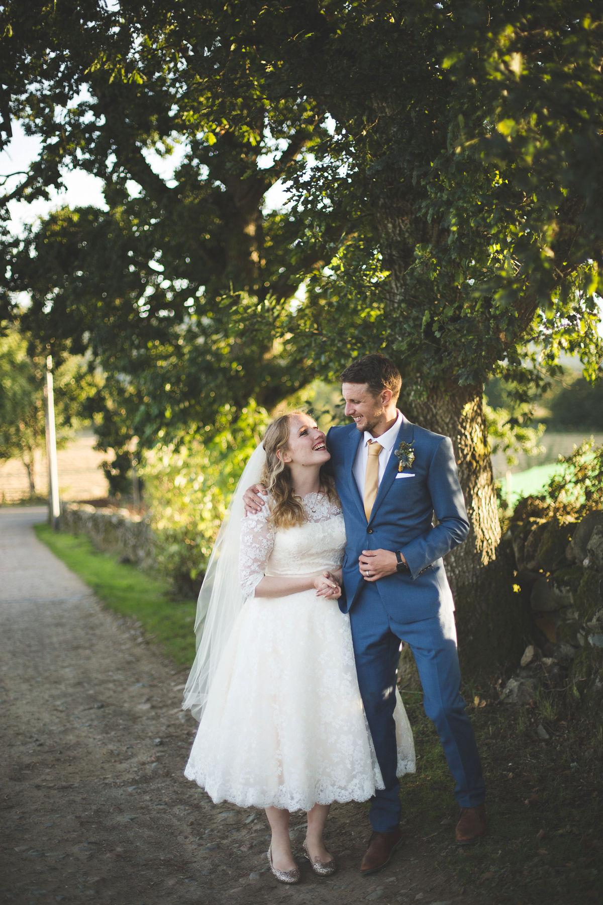 colourful outdoor woodland wedding scotland twirly dress 55 1
