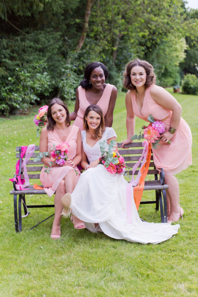 A Sequin Karen Willis Holmes Gown for a Colourful Wedding in the Countryside