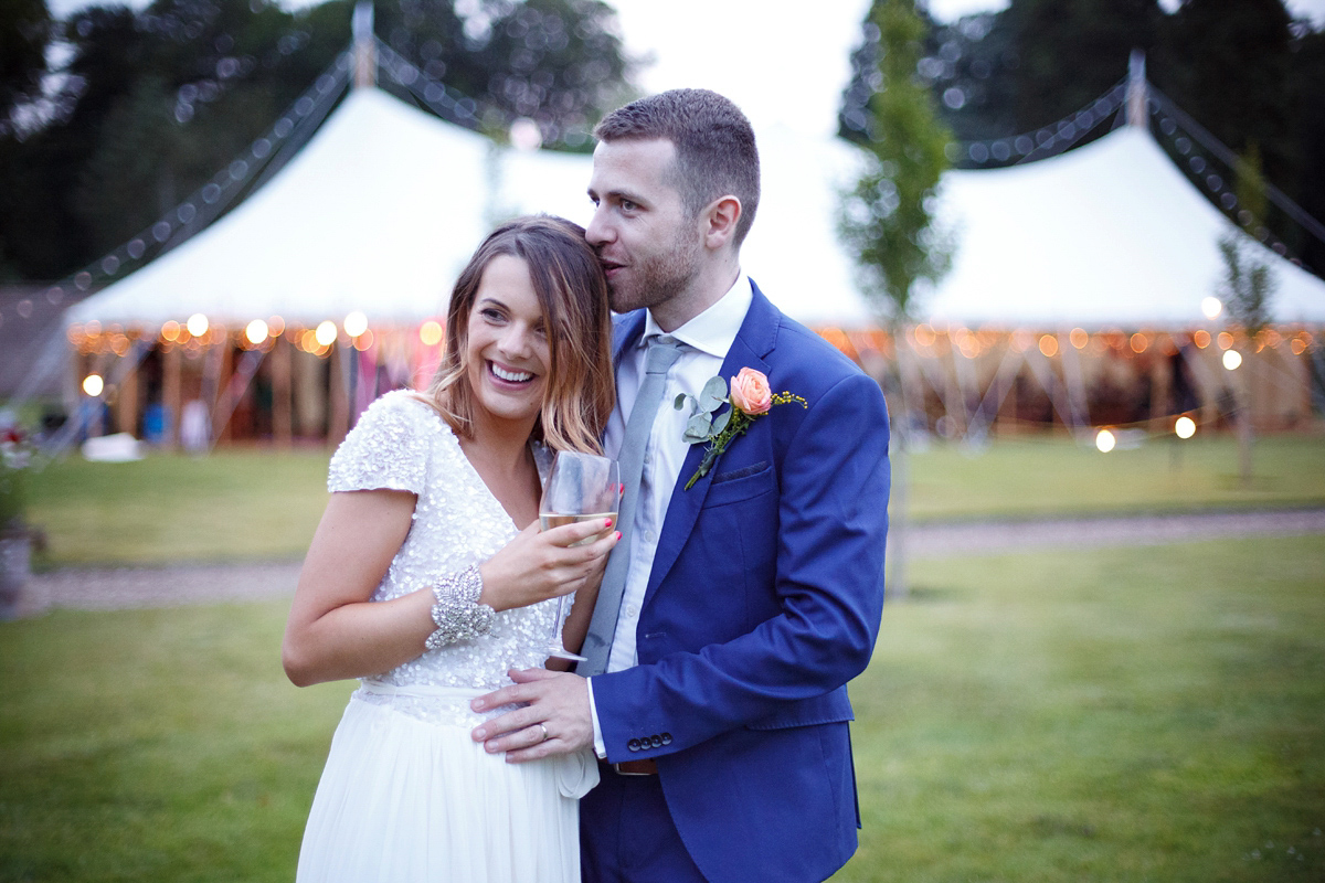 karen willis sequin wedding dress 3 1 - A Sequin Karen Willis Holmes Gown for a Colourful Wedding in the Countryside karen willis sequin wedding dress 3 1