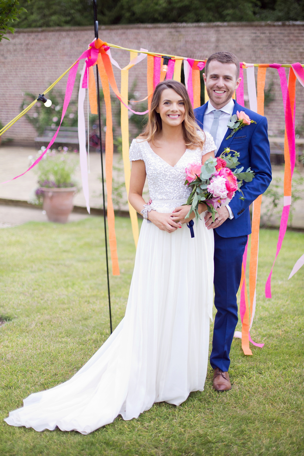 karen willis holmes sequin dress Karen Willis Holmes Sequin Glamour for a Modern Summer Barn Wedding
