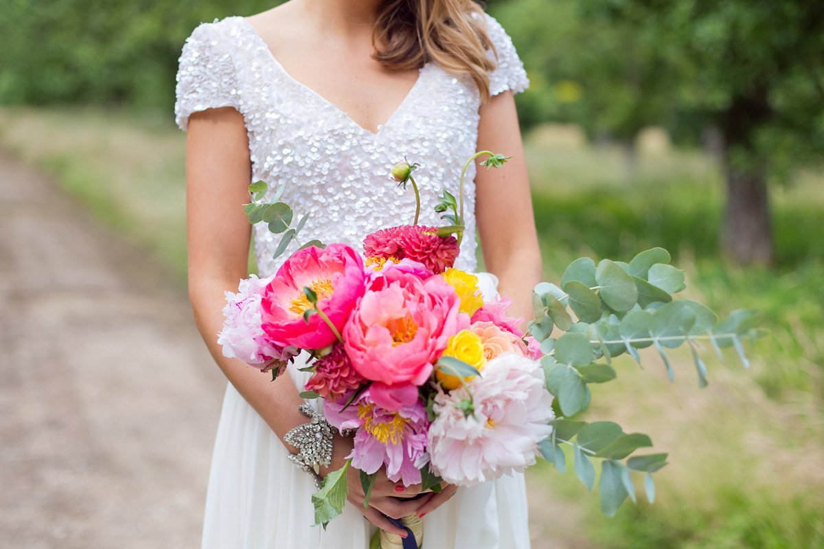 karen willis sequin wedding dress 43 1 - A Sequin Karen Willis Holmes Gown for a Colourful Wedding in the Countryside karen willis sequin wedding dress 43 1