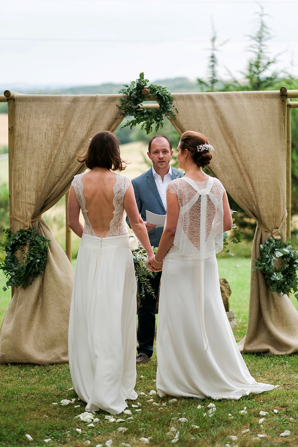 same sex elegant simple wedding french countryside 25 1