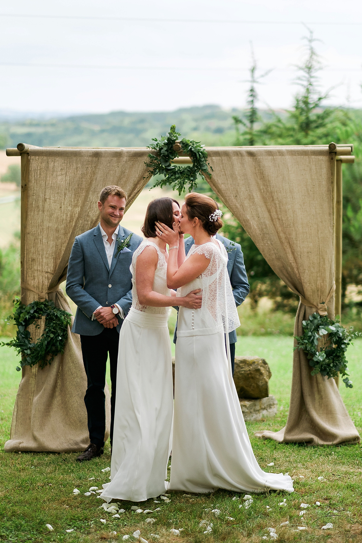 same sex elegant simple wedding french countryside 28 1