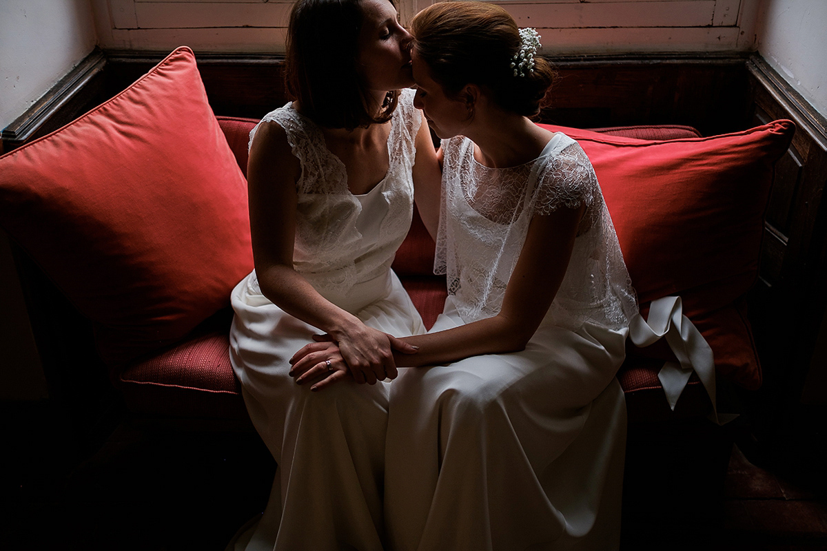 Delphine Manivet and Rime Arodaky Elegance for a Charming Lesbian Wedding in the French Countryside 4 same sex elegant simple wedding french countryside 45 1
