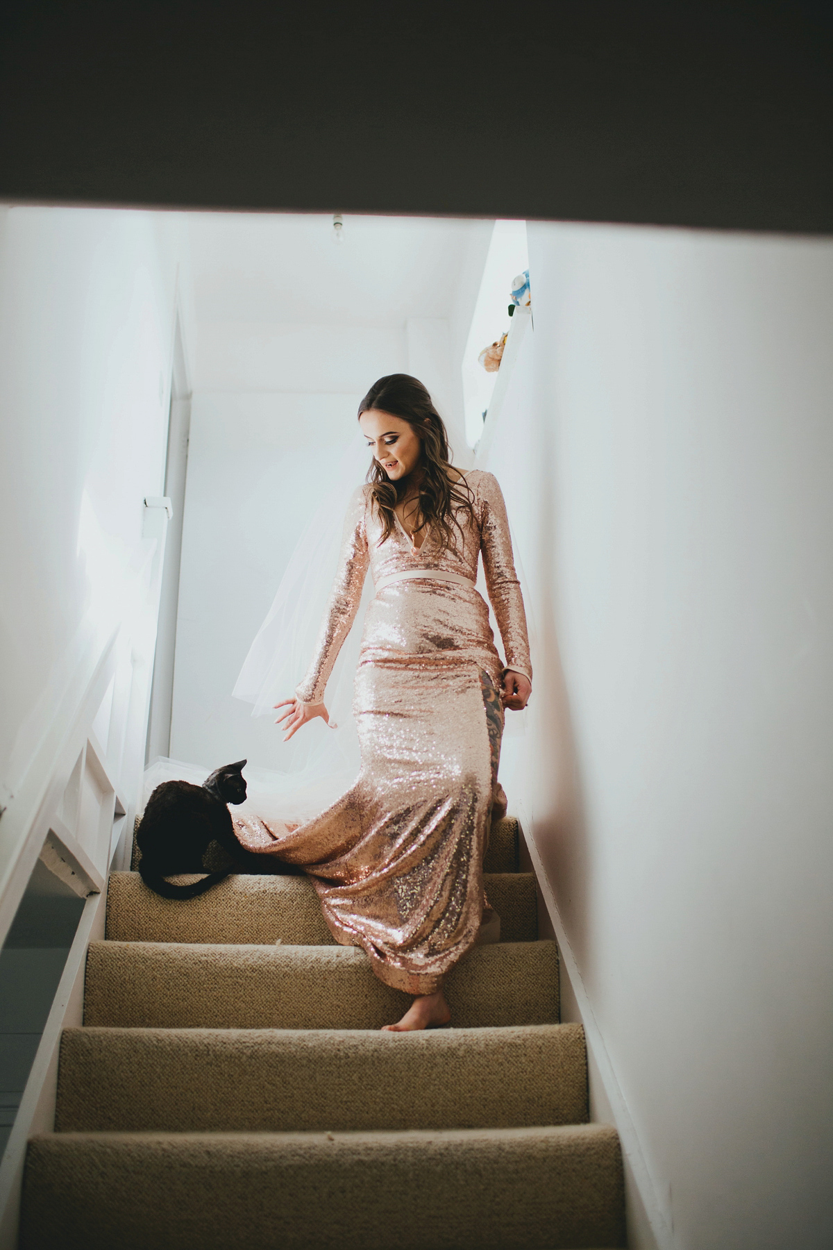 sequin dress vegan wedding london 12 1 - A Pink Sequin Gown for an Earth-friendly and Vegan London Wedding sequin dress vegan wedding london 12 1