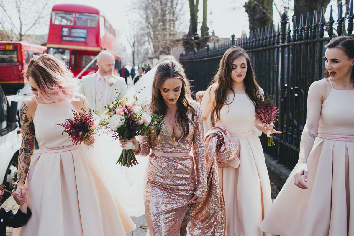 sequin dress vegan wedding london 16 1 - A Pink Sequin Gown for an Earth-friendly and Vegan London Wedding sequin dress vegan wedding london 16 1