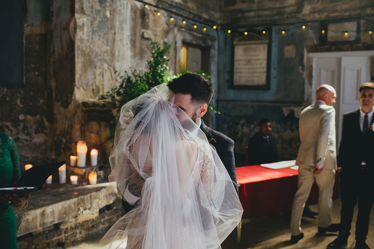 sequin dress vegan wedding london 18 1 - A Pink Sequin Gown for an Earth-friendly and Vegan London Wedding sequin dress vegan wedding london 18 1