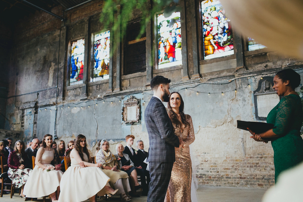 sequin dress vegan wedding london 19 1 - A Pink Sequin Gown for an Earth-friendly and Vegan London Wedding sequin dress vegan wedding london 19 1