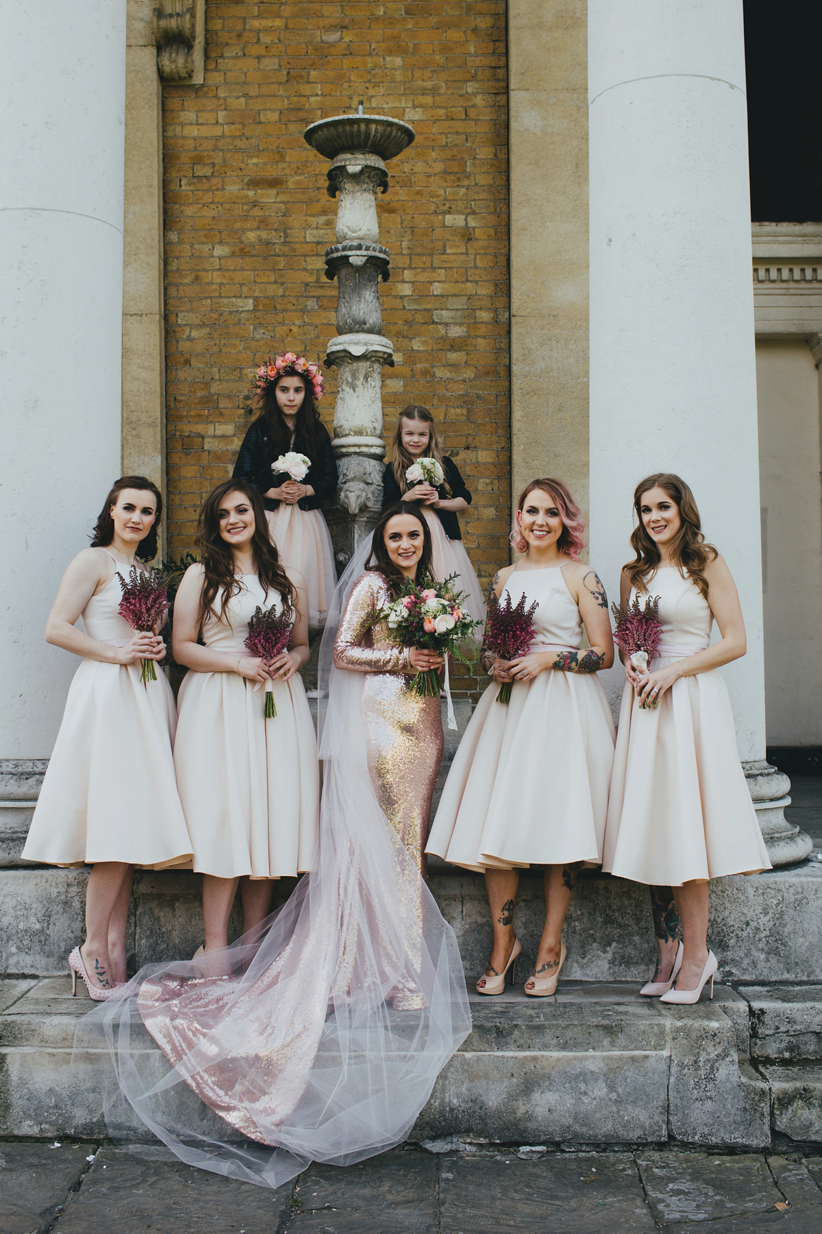 sequin dress vegan wedding london 22 1 - A Pink Sequin Gown for an Earth-friendly and Vegan London Wedding sequin dress vegan wedding london 22 1