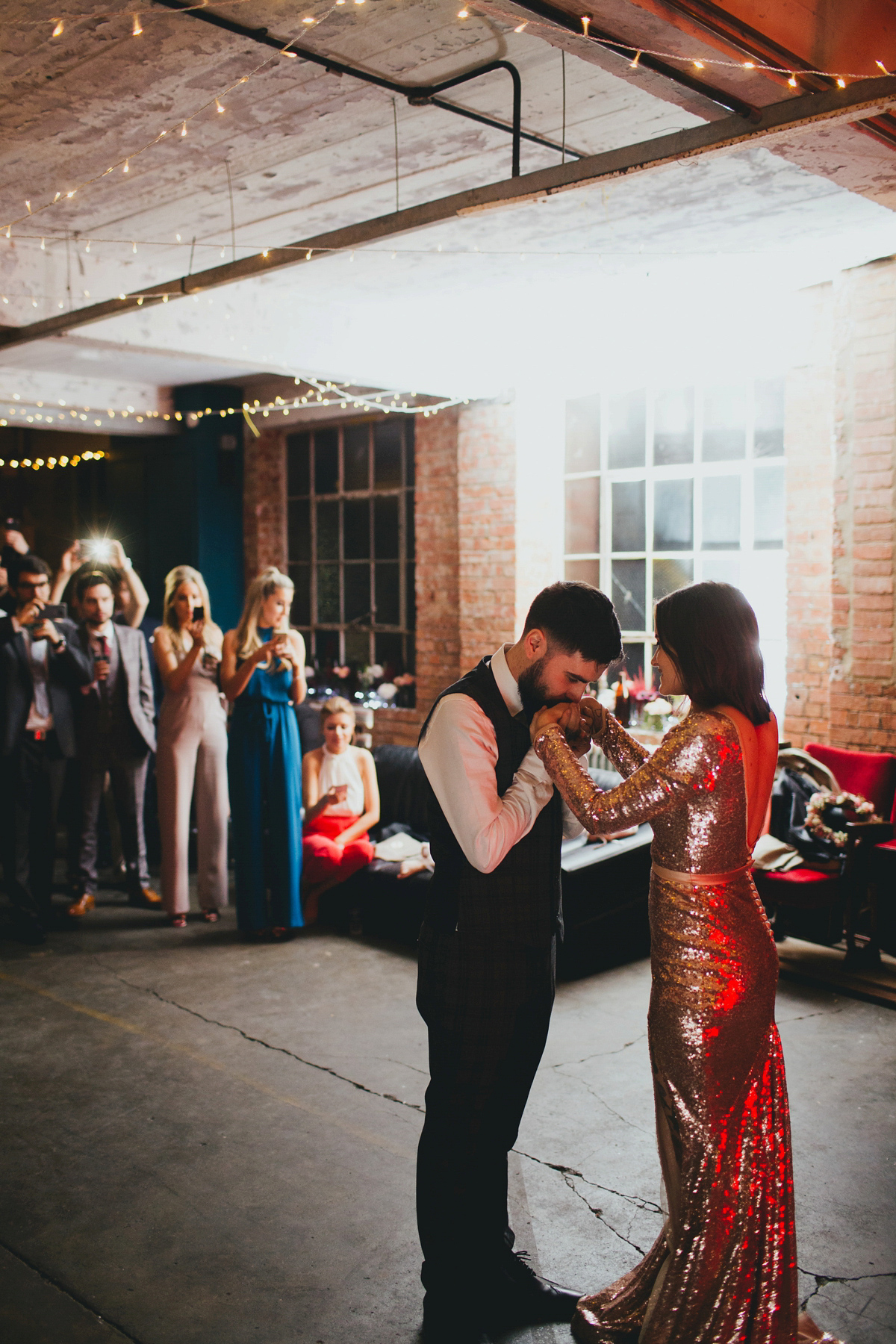 sequin dress vegan wedding london 41 1 - A Pink Sequin Gown for an Earth-friendly and Vegan London Wedding sequin dress vegan wedding london 41 1