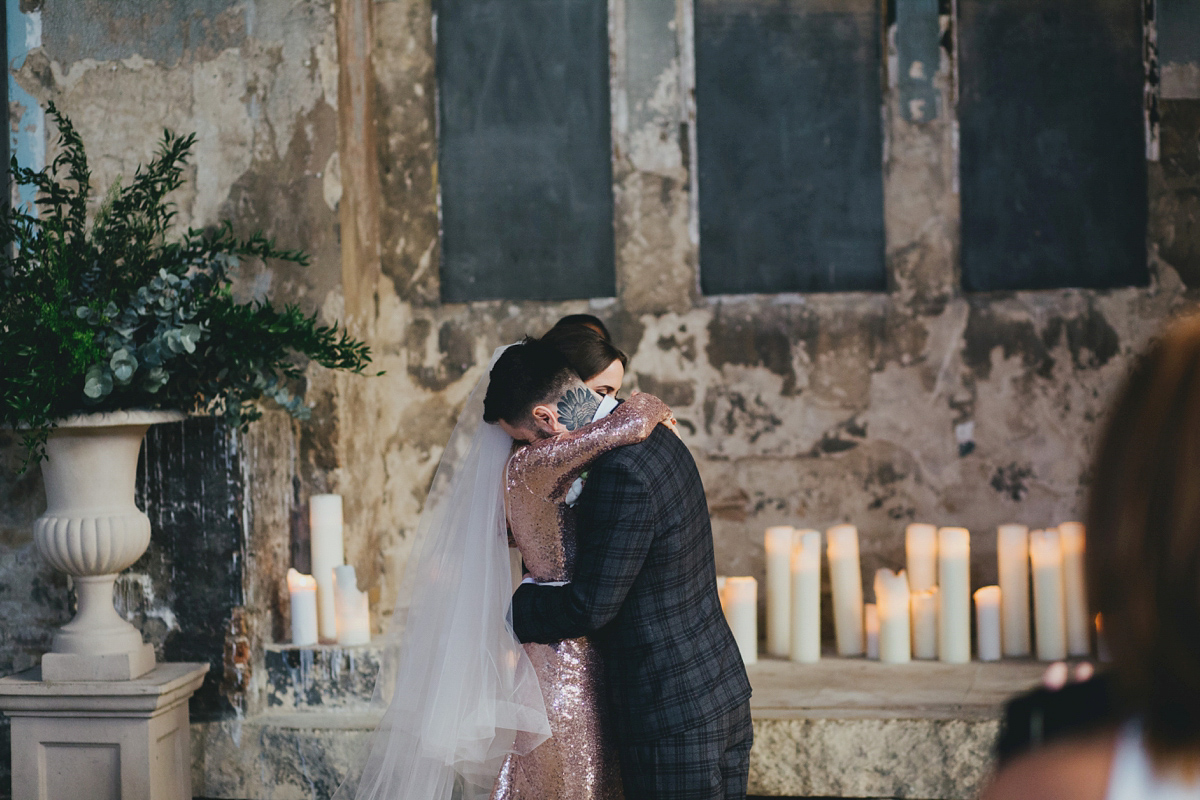 sequin dress vegan wedding london 5 1 - A Pink Sequin Gown for an Earth-friendly and Vegan London Wedding sequin dress vegan wedding london 5 1