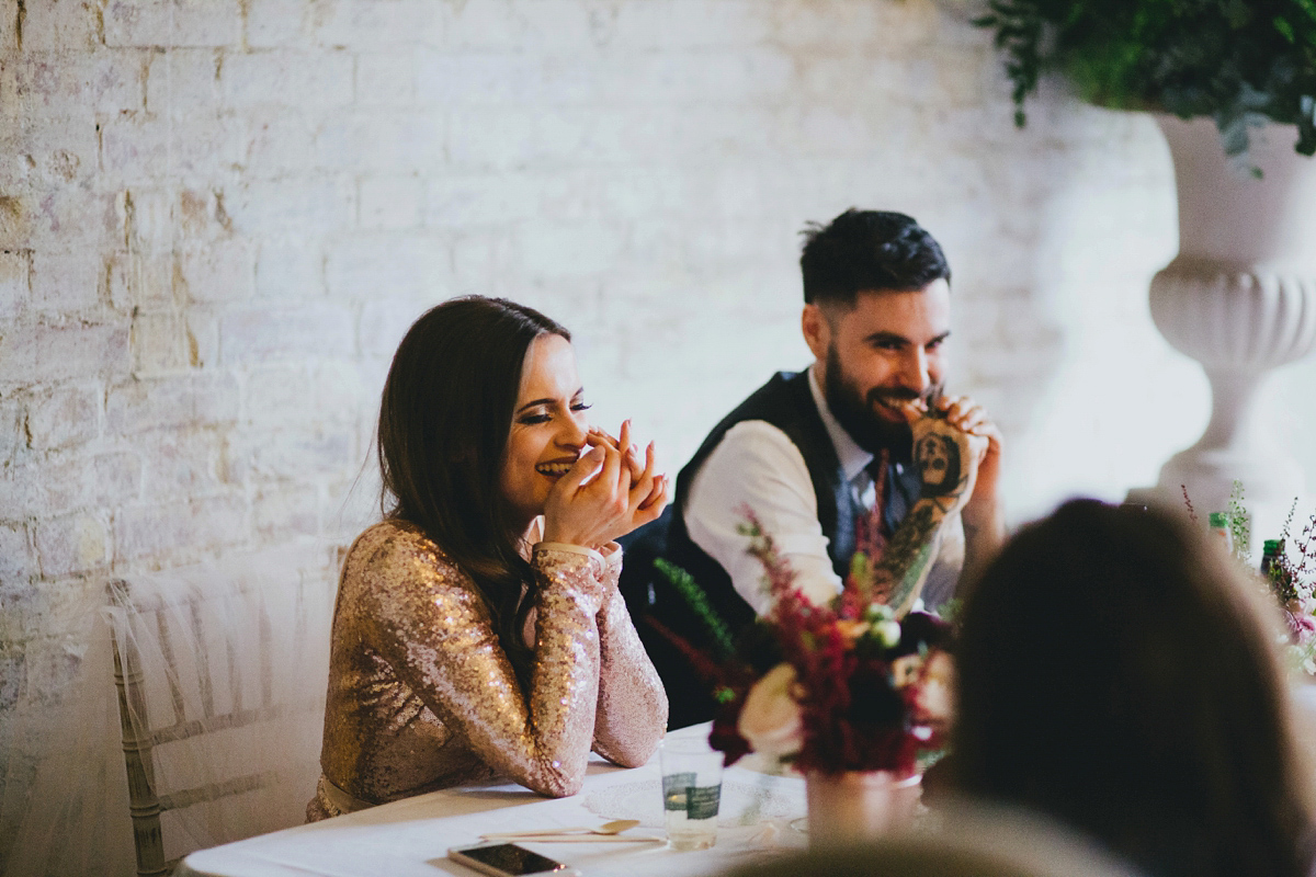 sequin dress vegan wedding london 8 1 - A Pink Sequin Gown for an Earth-friendly and Vegan London Wedding sequin dress vegan wedding london 8 1