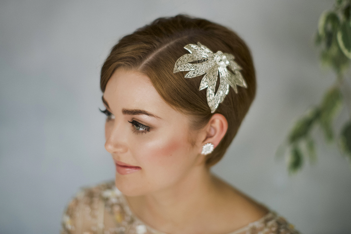 how to style wedding hair accessories with short hair | love