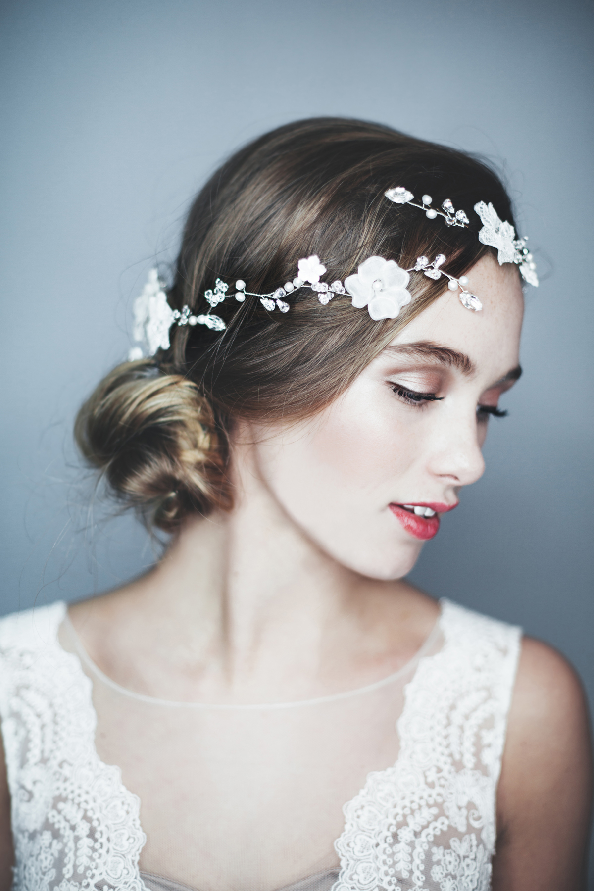 Rosie wedding hair vine modelled £408 www.rosiewillettdesigns.co .uk