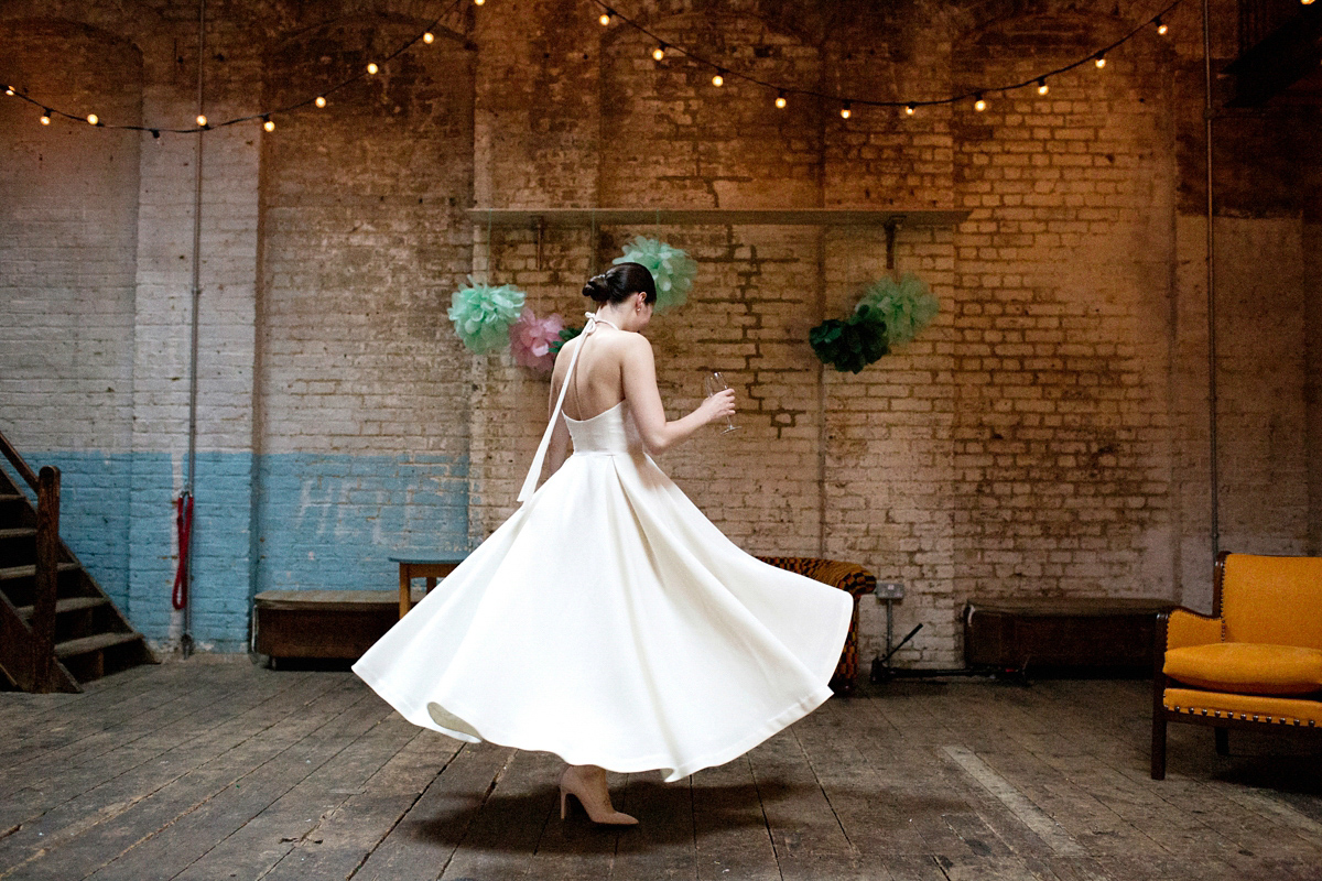 cool modern london wedding halterneck dress 10 1
