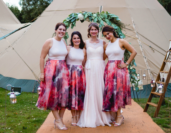 A Blush Pink Dress for a Charming and Rustic Woodland Inspired Wedding
