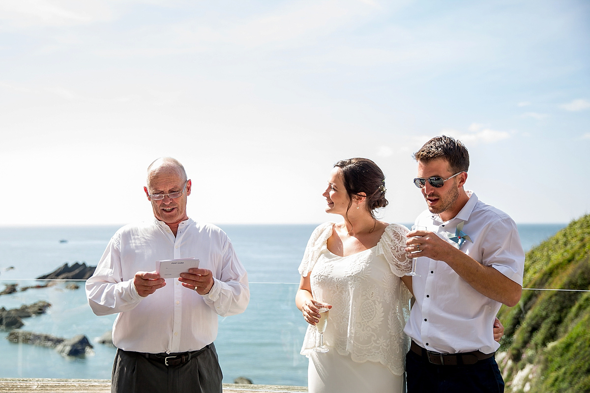 bouret lace beach wedding devon 15 3