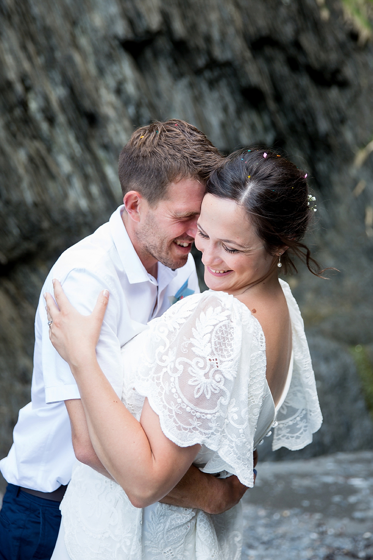 bouret lace beach wedding devon 19 3