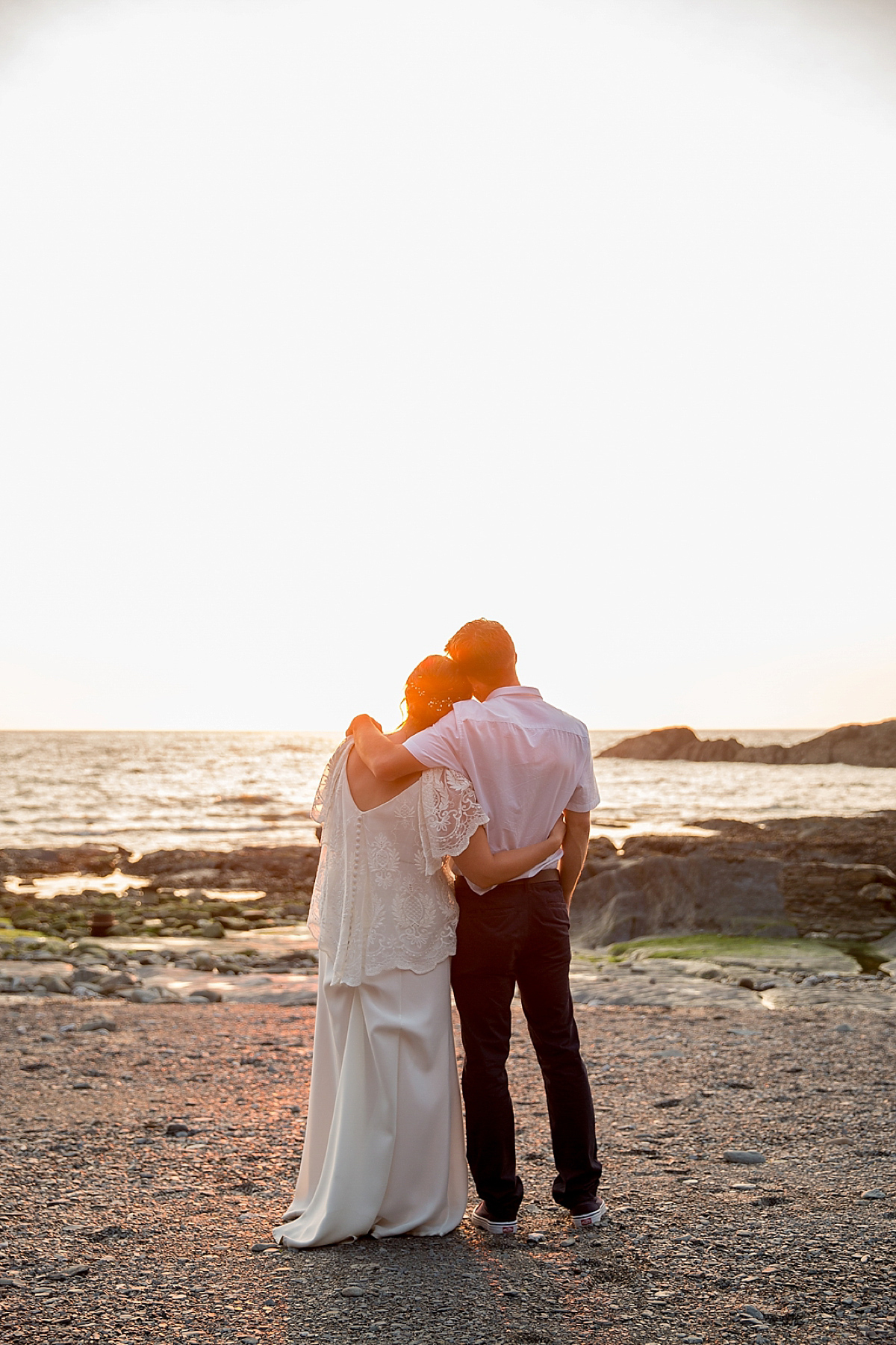 bouret lace beach wedding devon 2 3