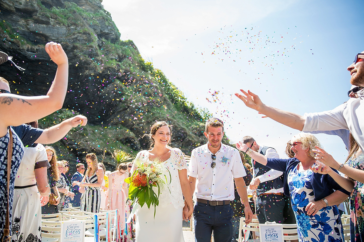 bouret lace beach wedding devon 26 3