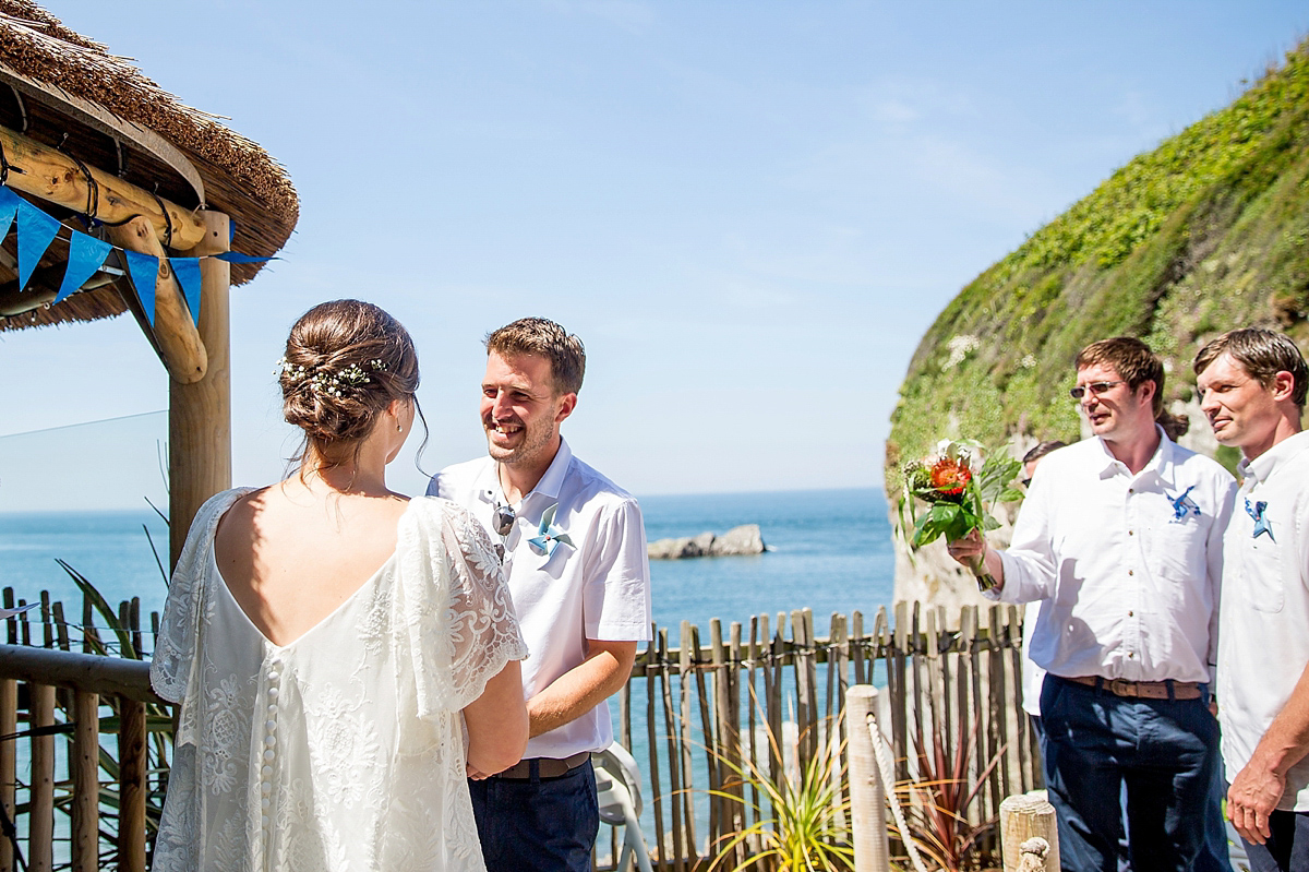 bouret lace beach wedding devon 31 3