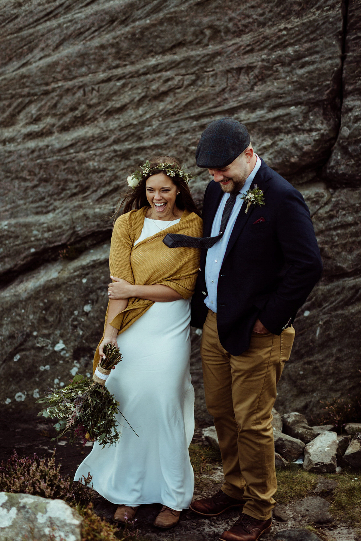 A Bride in Boots and Charlie Brear Gown for an Intimate Wedding in the Great Outdoors 7 charlie brear dress drakestone northumberland nature wedding 39 1