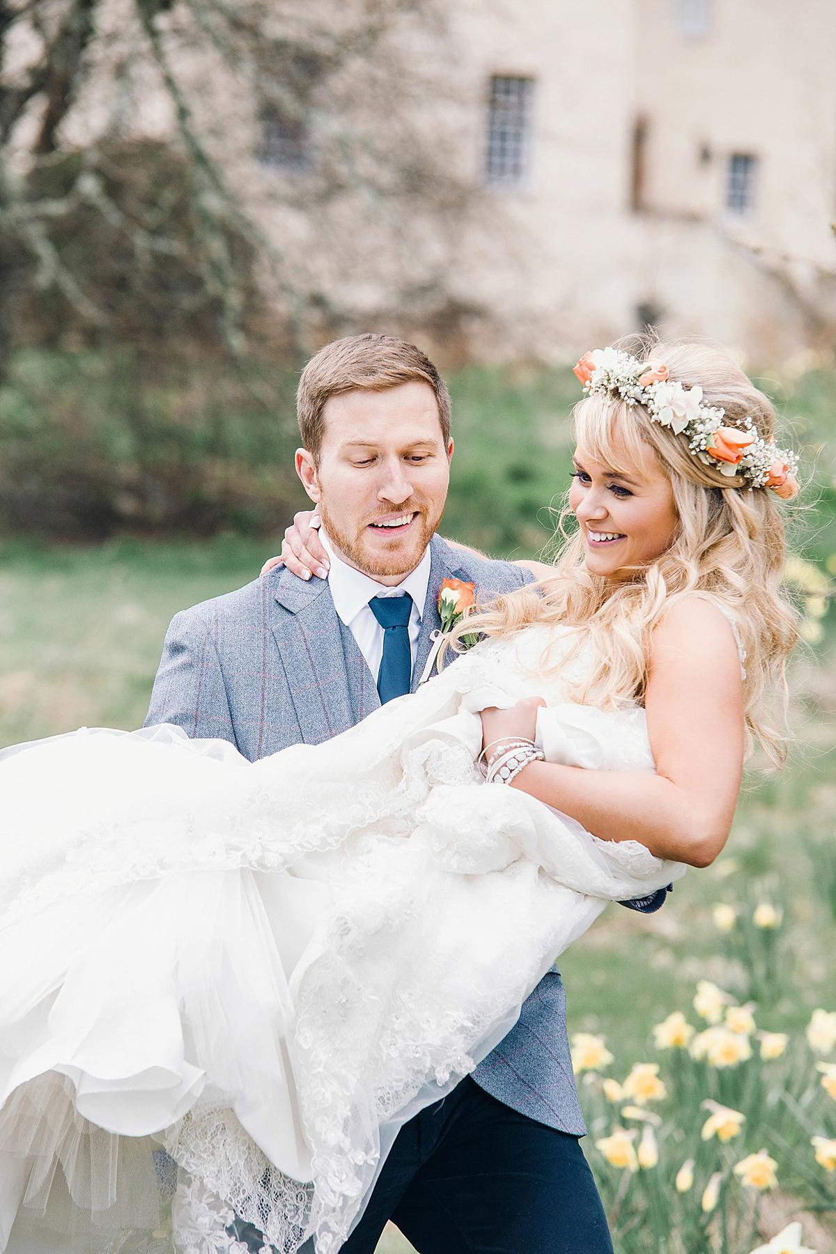 essense of australia peach wedding 14 1 - A Peach Toned Flower Crown and Essense of Australia Gown essense of australia peach wedding 14 1