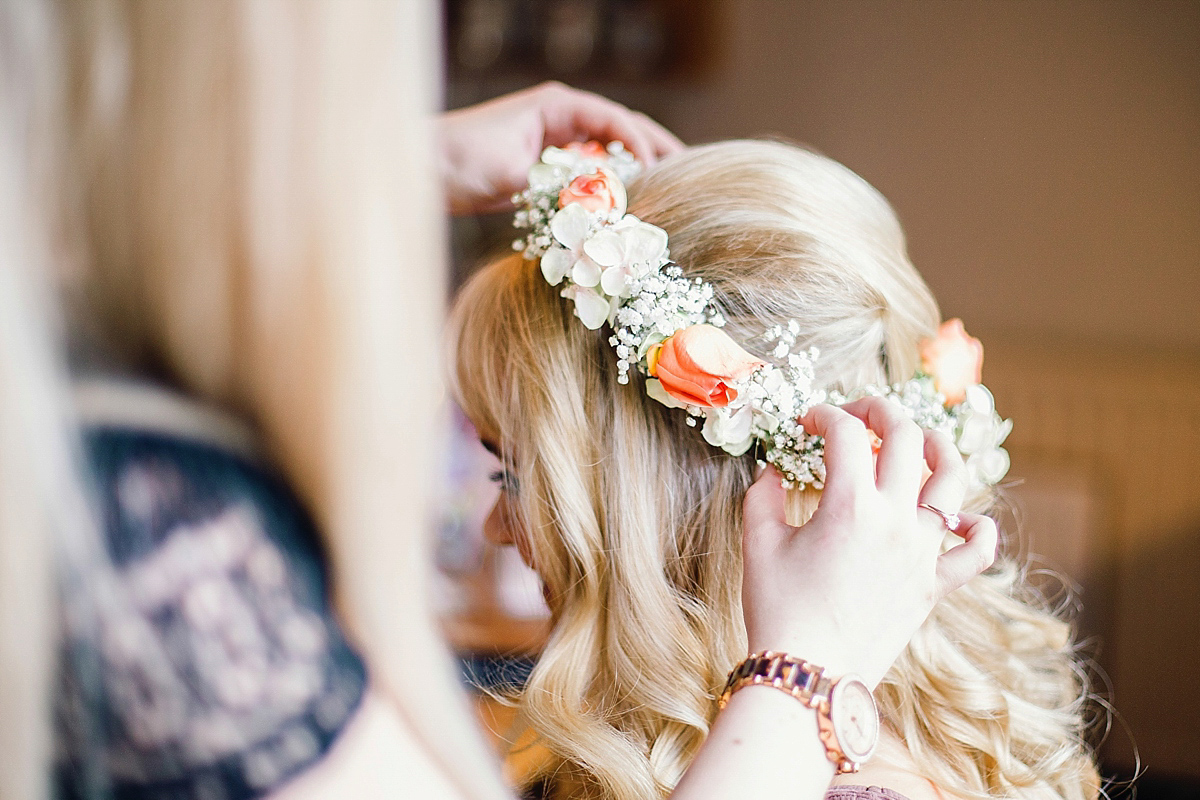 essense of australia peach wedding 35 1 - A Peach Toned Flower Crown and Essense of Australia Gown essense of australia peach wedding 35 1