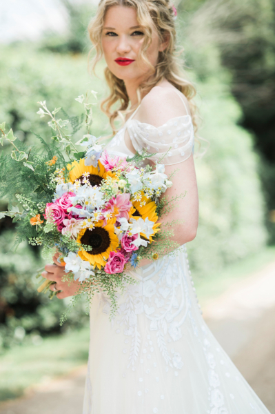 A Temperley Bridal Gown for a Flower-Filled and Whimsical Woodland Wedding