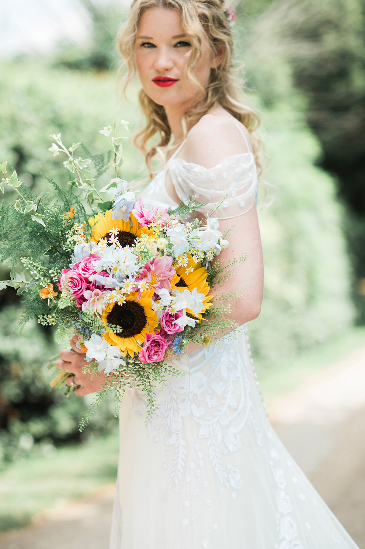 temperley bridal sunflowers woodland wedding 13 1