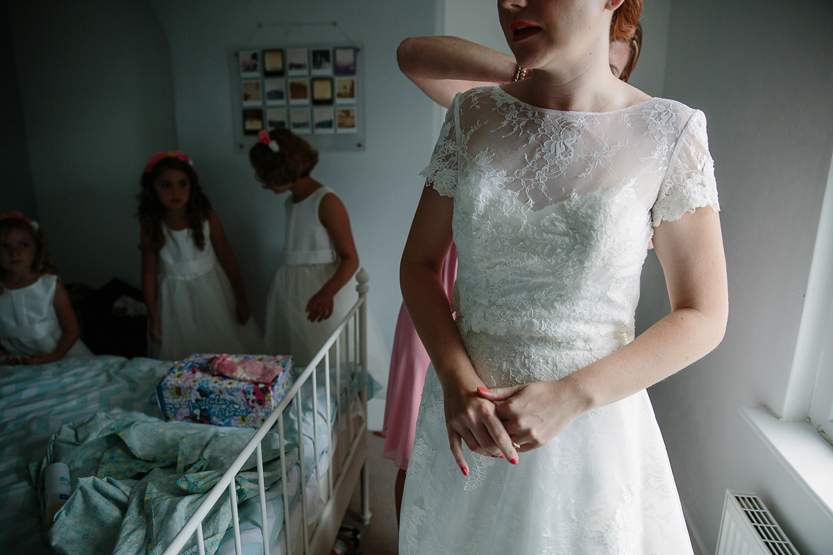 1950s village hall maggie sottero wedding 4 1