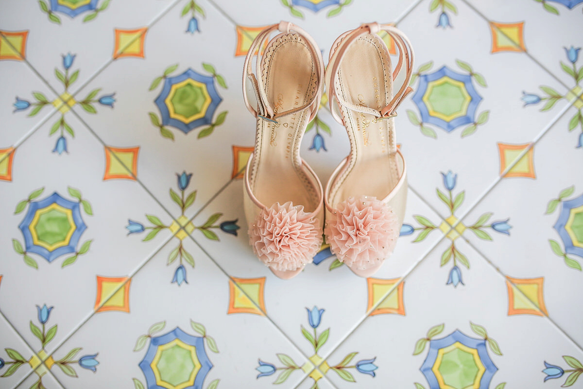 Charlotte Olympia Shoes and Riki Dalal Lace amalfi coast wedding 2 1