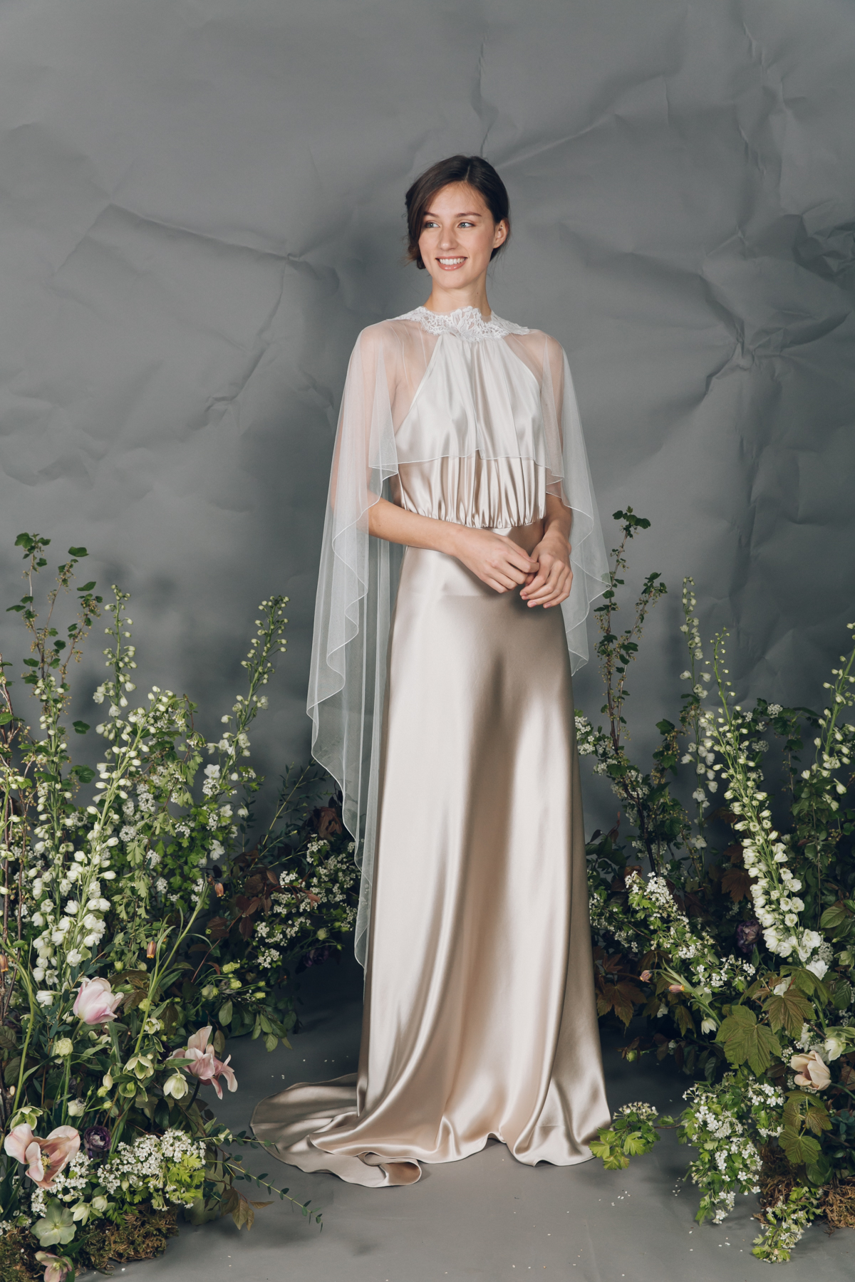 sachin and babi light blue dress Black Long Sleeve Sheer Floral Embroidered Velvet Gown main image 1
