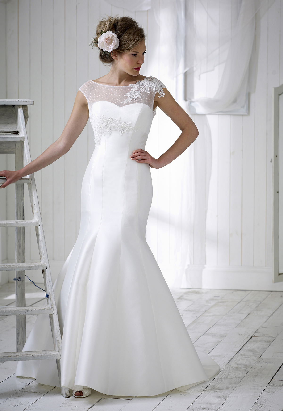 Palais with Lily Shrug 100 - Nicola Anne - Handmade Couture Wedding Dresses Palais with Lily Shrug 100