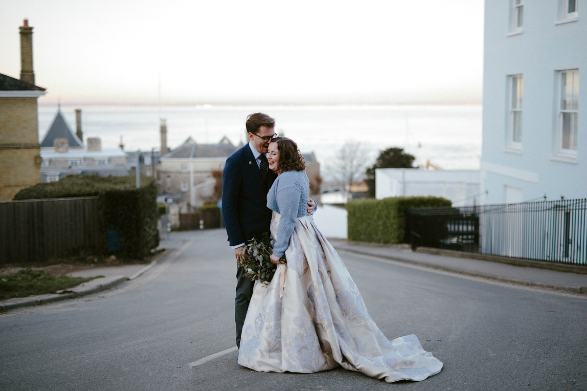 Oleg Cassini wedding dress 23 1 - A Glamorous Oleg Cassini Gown for a Stylish and Quirky Isle of Wight Wedding Oleg Cassini wedding dress 23 1