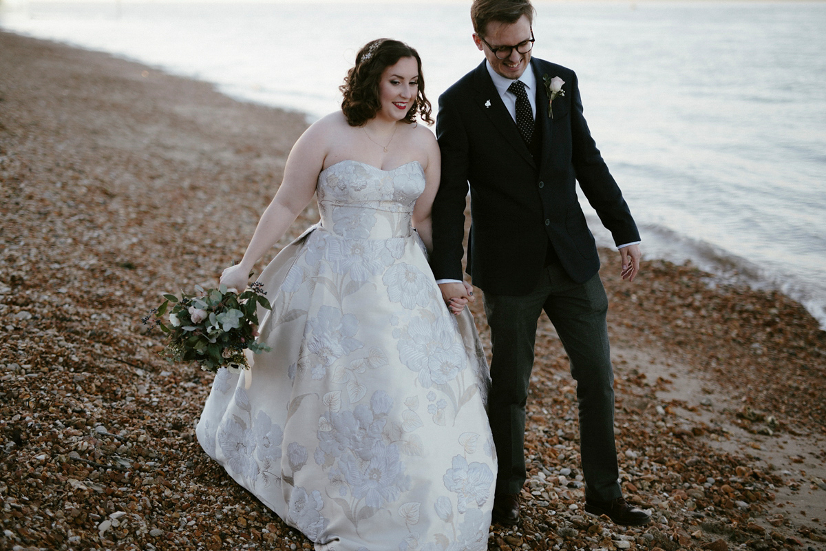 Oleg Cassini wedding dress 34 1 - A Glamorous Oleg Cassini Gown for a Stylish and Quirky Isle of Wight Wedding Oleg Cassini wedding dress 34 1