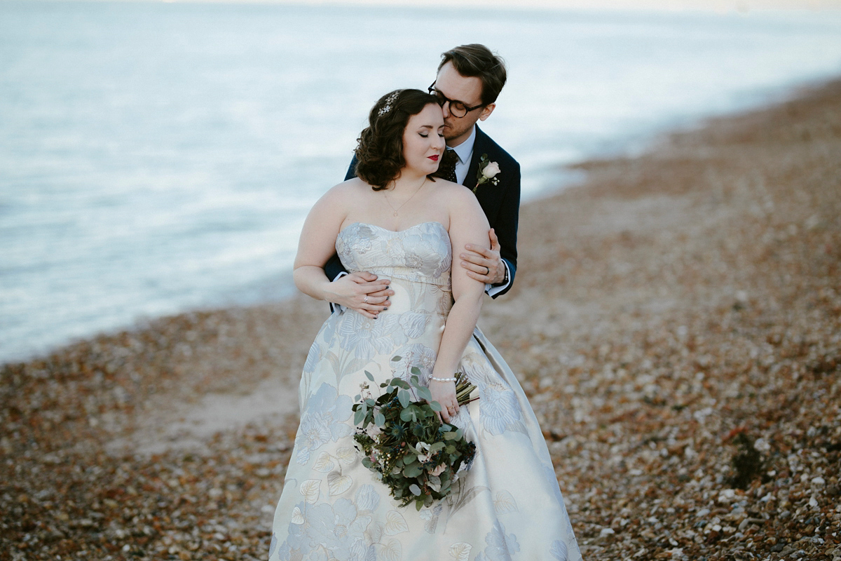 Oleg Cassini wedding dress 37 1 - A Glamorous Oleg Cassini Gown for a Stylish and Quirky Isle of Wight Wedding Oleg Cassini wedding dress 37 1
