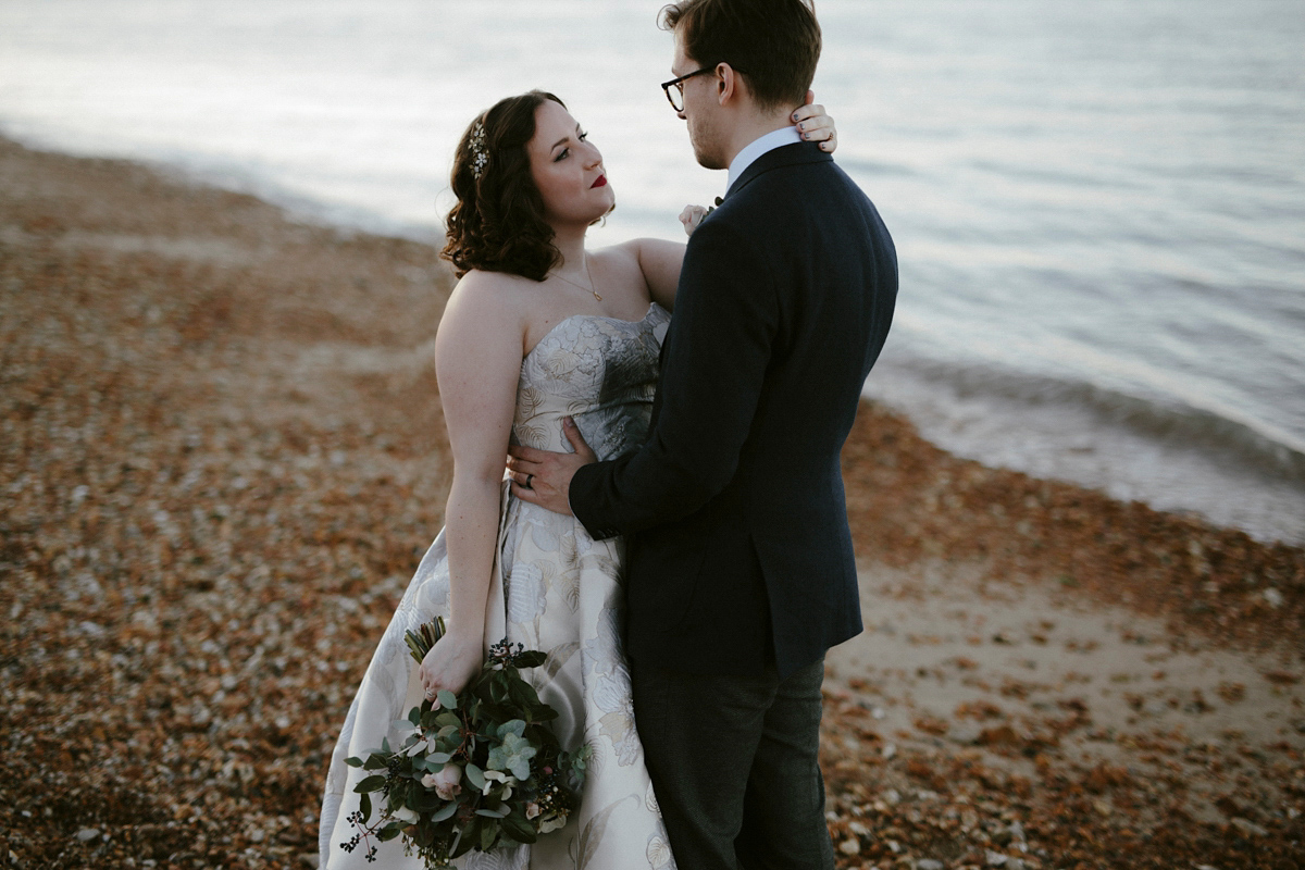 Oleg Cassini wedding dress 40 1 - A Glamorous Oleg Cassini Gown for a Stylish and Quirky Isle of Wight Wedding Oleg Cassini wedding dress 40 1