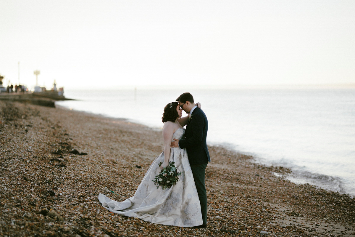 Oleg Cassini wedding dress 42 1 - A Glamorous Oleg Cassini Gown for a Stylish and Quirky Isle of Wight Wedding Oleg Cassini wedding dress 42 1