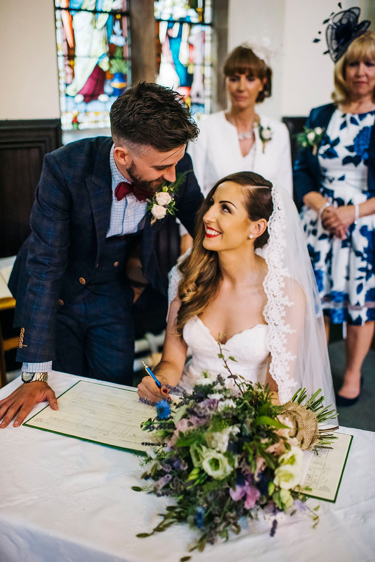 Enzoani Elegance and a Chapel Length Veil for a Romantic Country