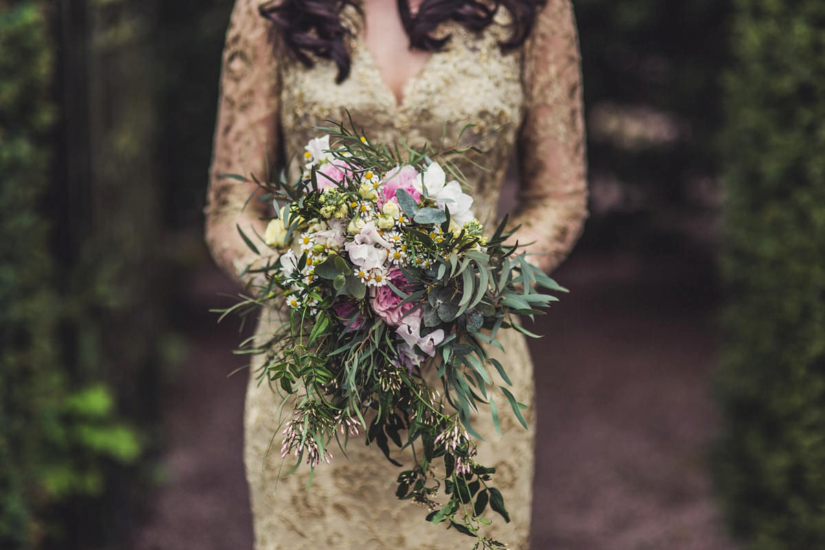 gold dress glasshouse wedding 13 1