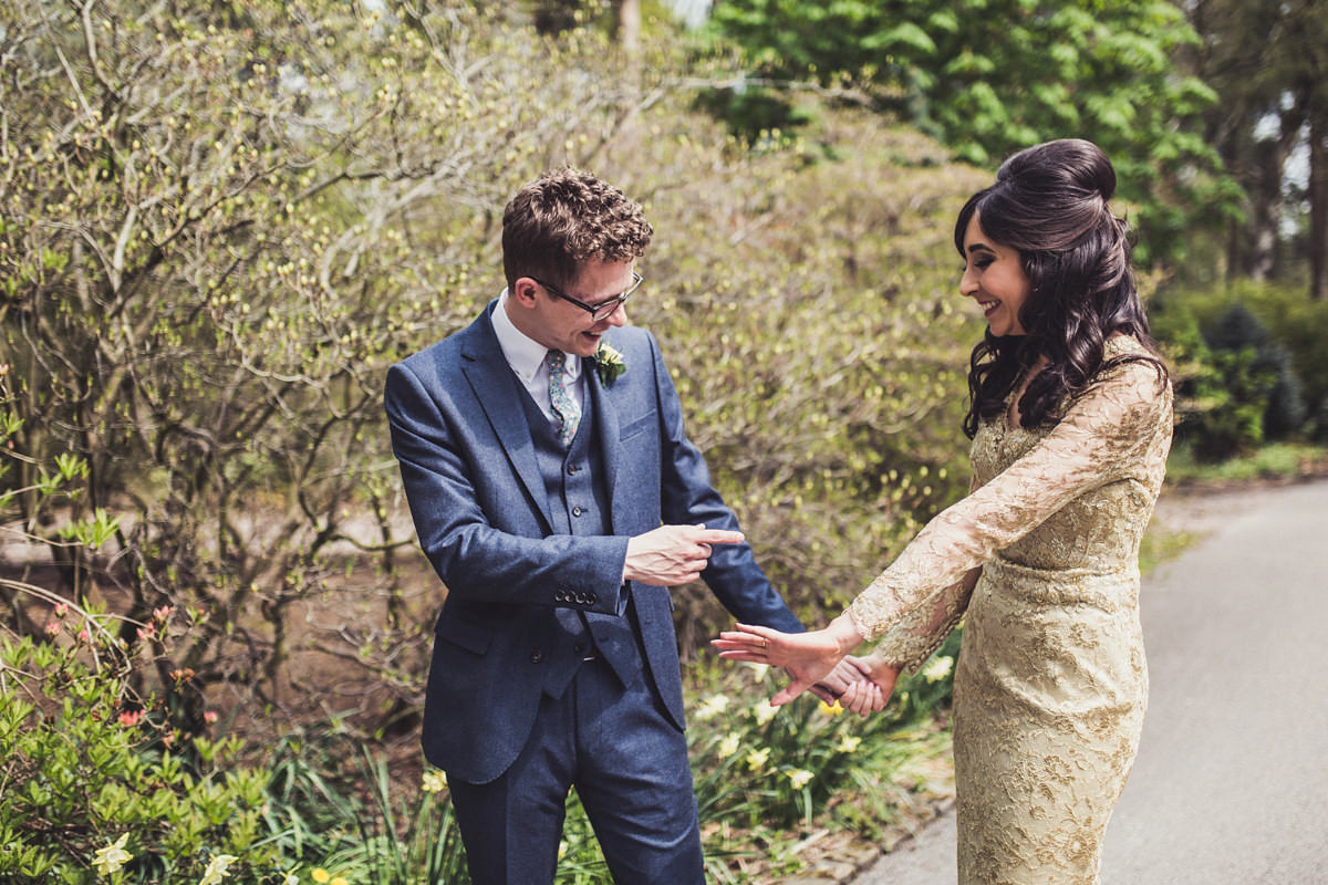 gold dress glasshouse wedding 39 1