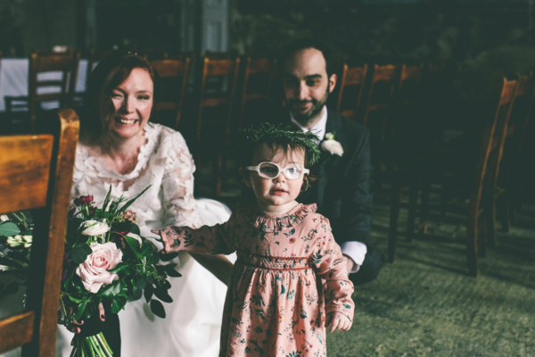A Modern Lace Two-Piece for an Urban, Relaxed and Intimate First Look Wedding