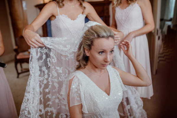 An Eliza Jane Howell Beaded Dress And Family Heirloom Veil