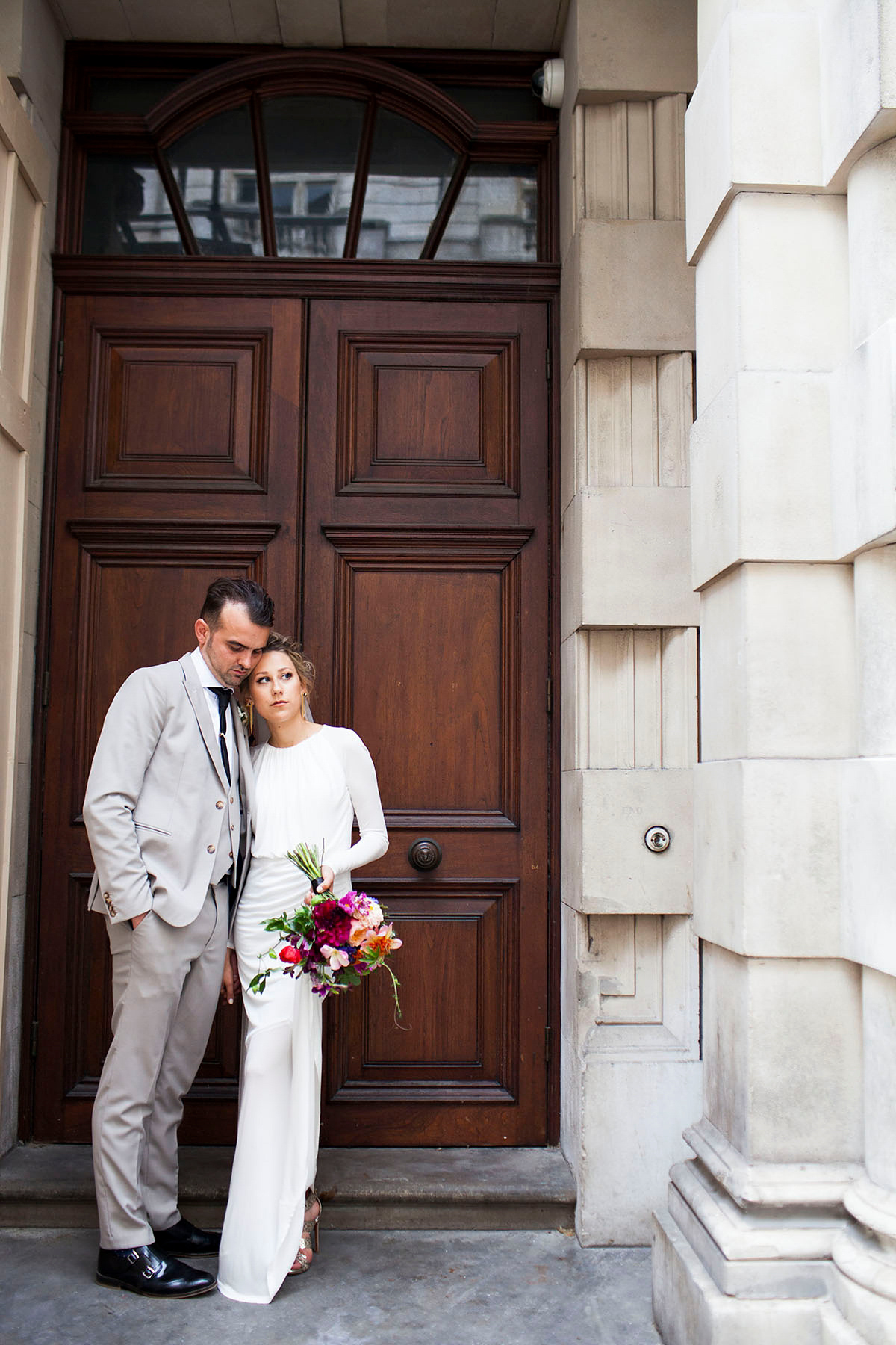 A Sophia Kokosalaki Gown and Maids in Monochrome for a Modern, Contemporary Wedding 2 Sophia Kokosalaki wedding dress 13 1